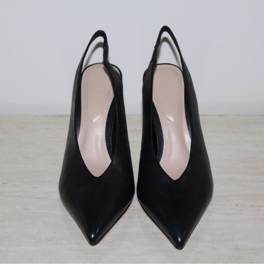 ALDO ‘Minett’ Black Point Slingback Heels - Picture 9 of 16